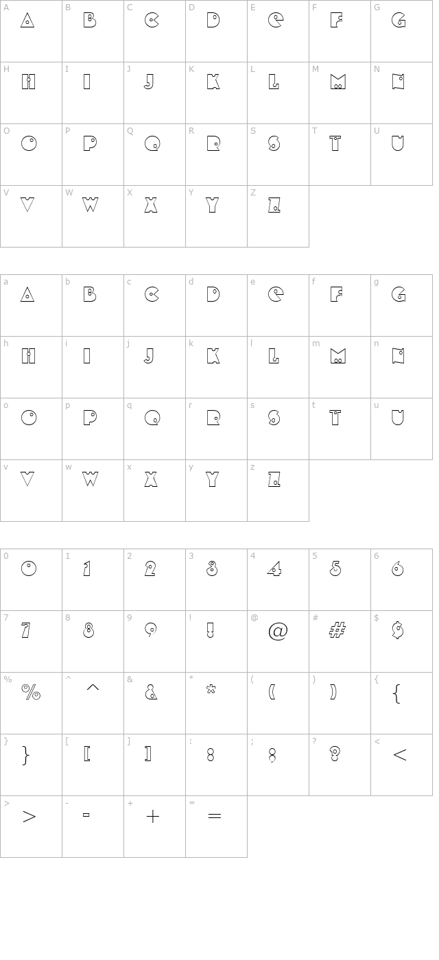 ShotShellOpen Regular character map