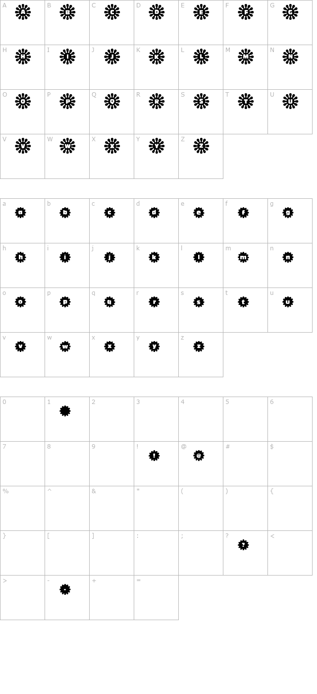 Shower Flower character map