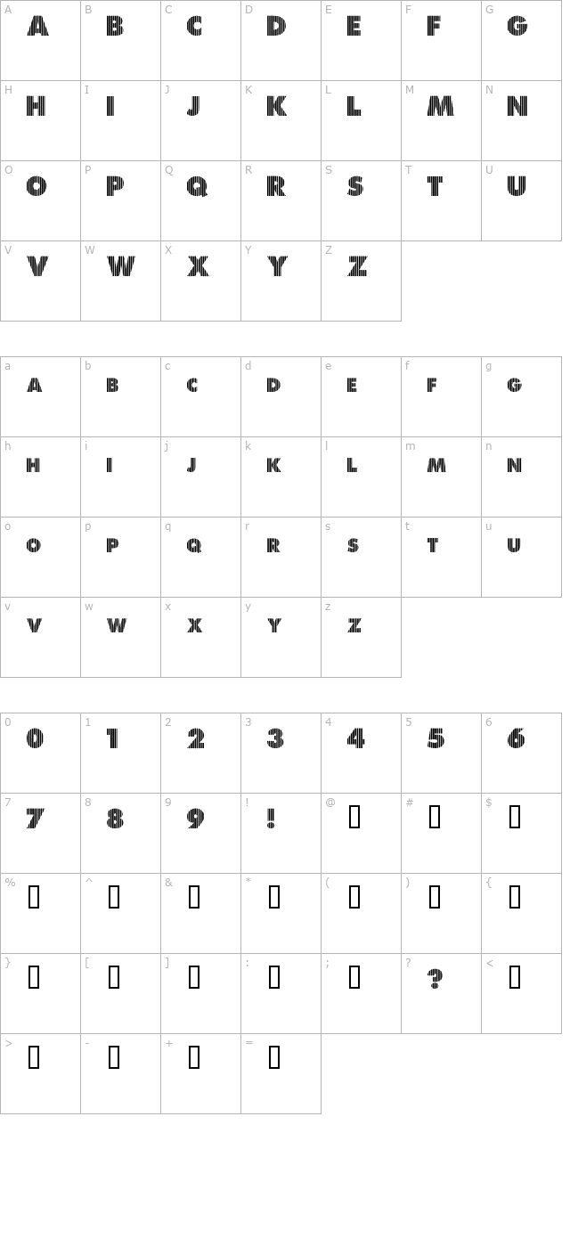 shredded-for-you character map