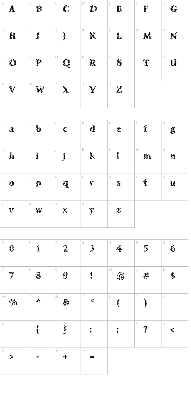 SibleyPotato Mashed character map