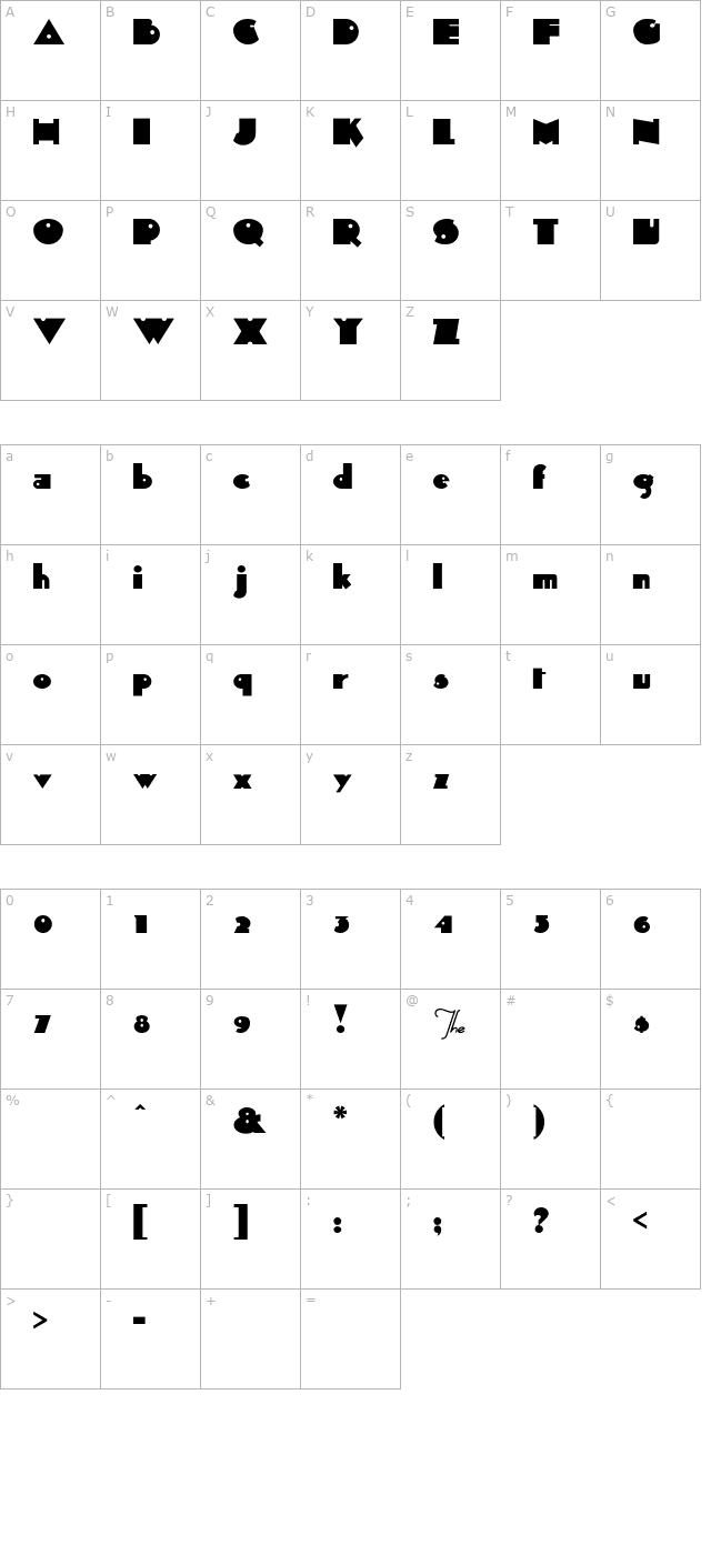 Sid-theKid character map