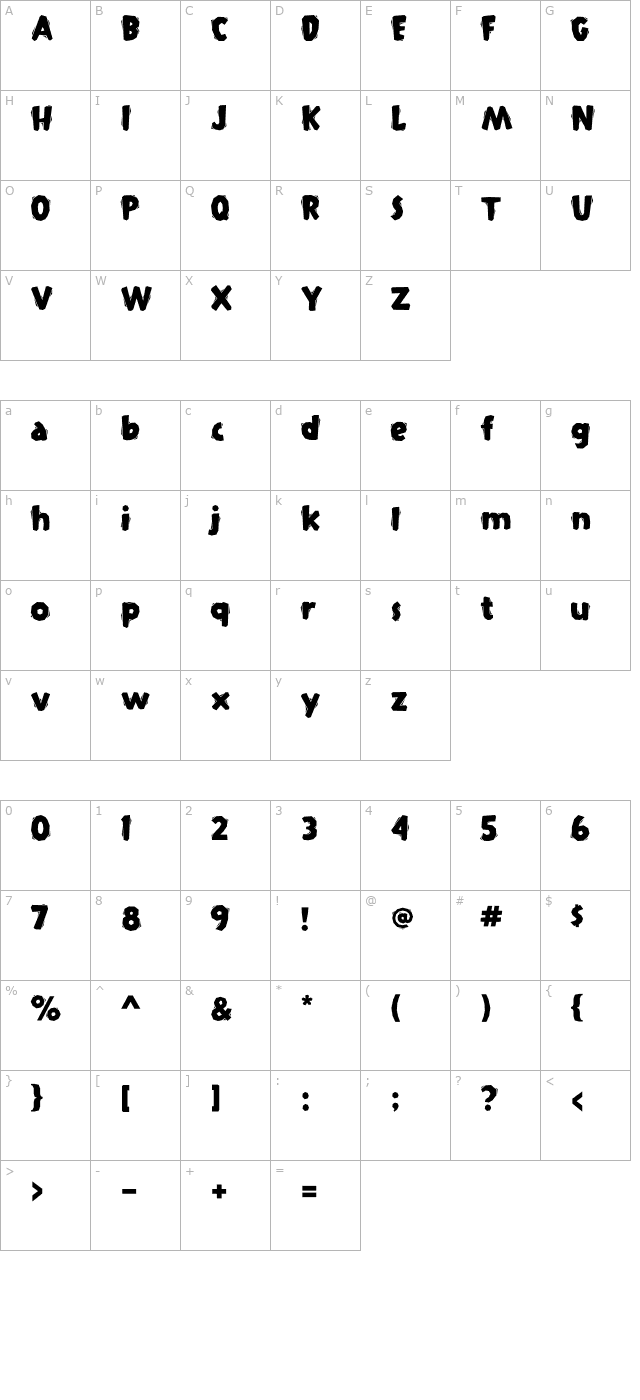 Siesta Medium OTF character map