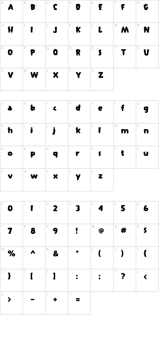 siesta-medium character map