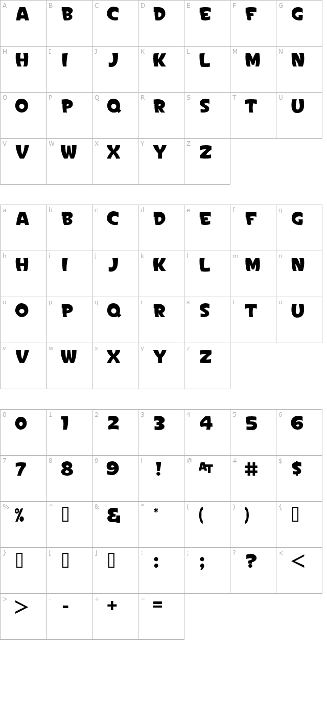 sign-painters-gothic-jl character map