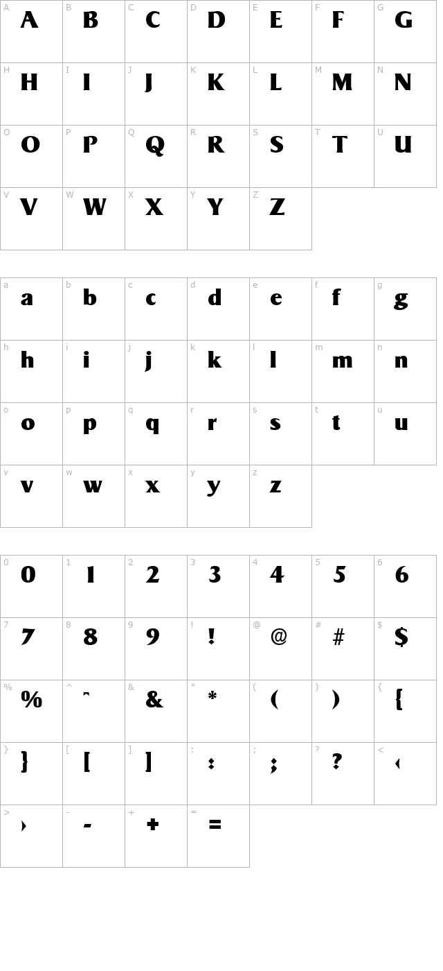 Sigvar-Serial-Heavy-Regular character map