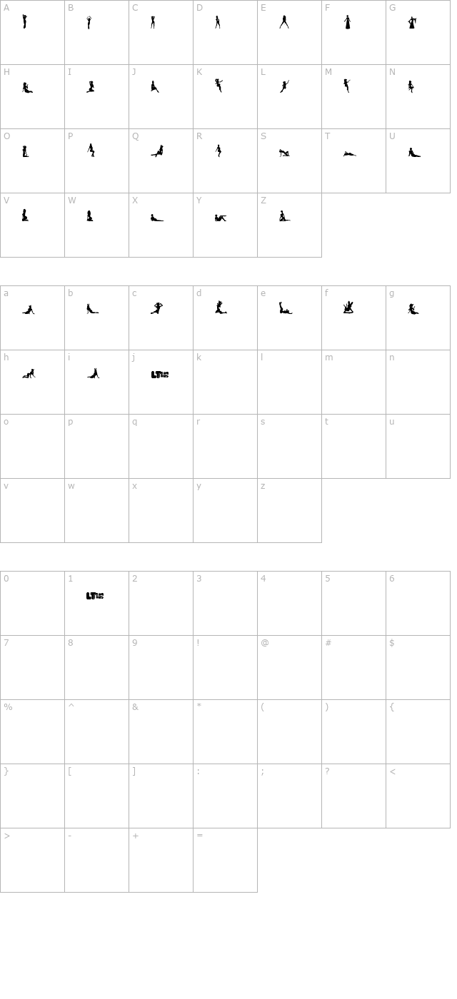 silhouettes-from-poser-lt character map