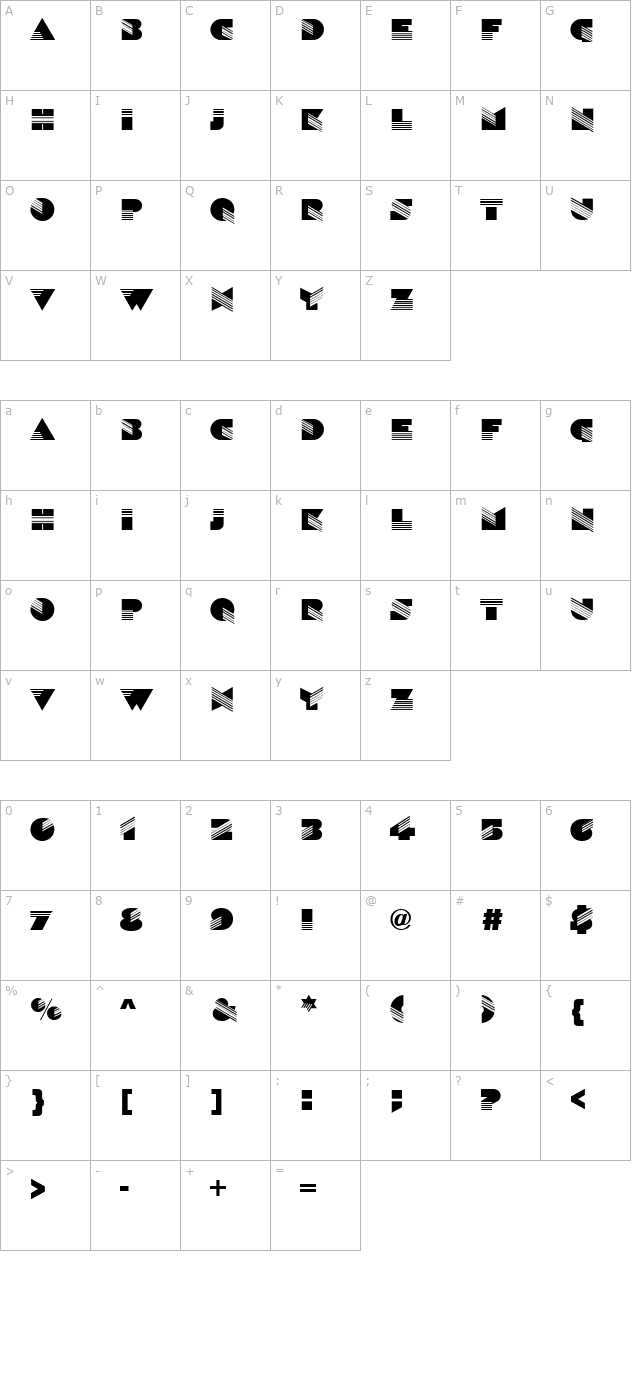 Silicon Regular character map