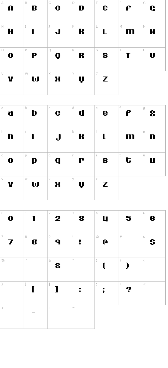 silver-dollar character map