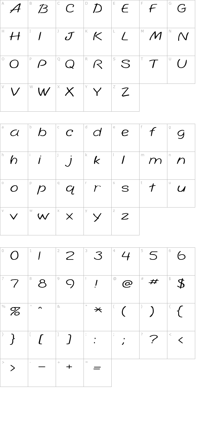 simplicityextended character map