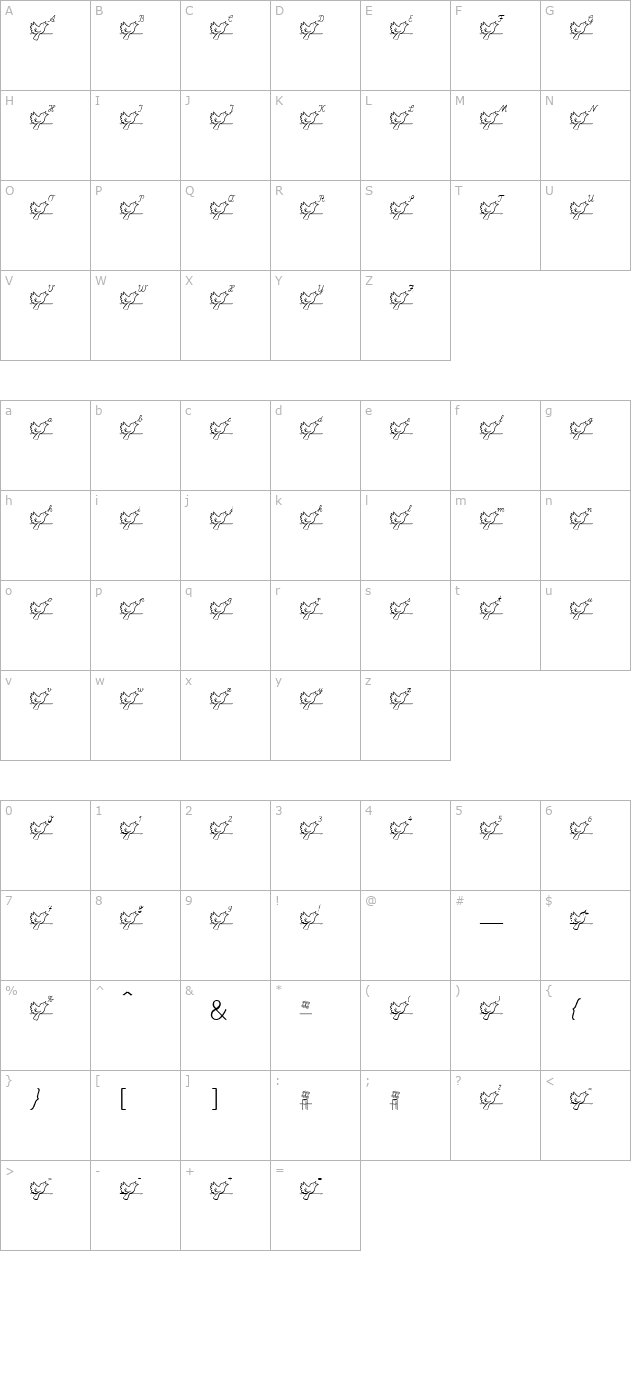 Singbird Becker character map