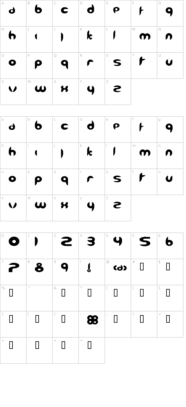 six-1 character map