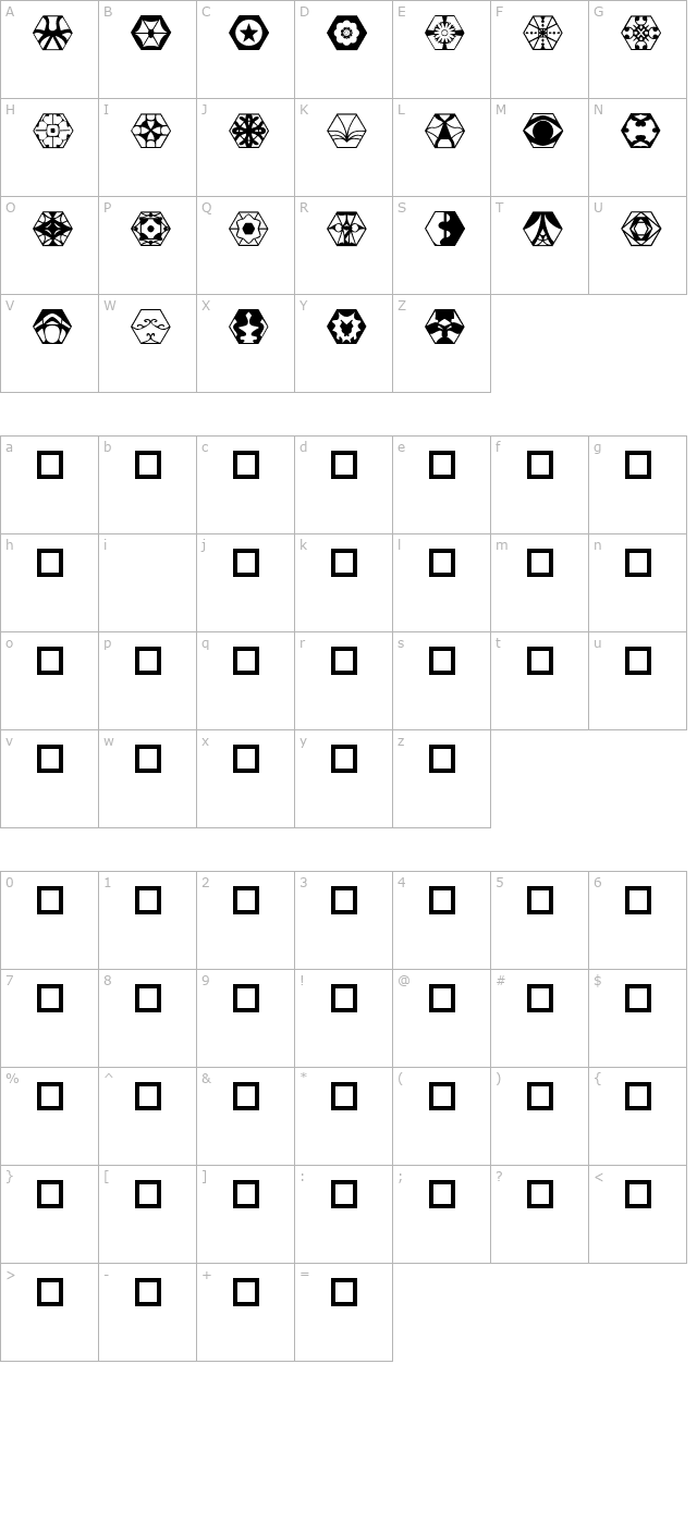 six-shooters character map