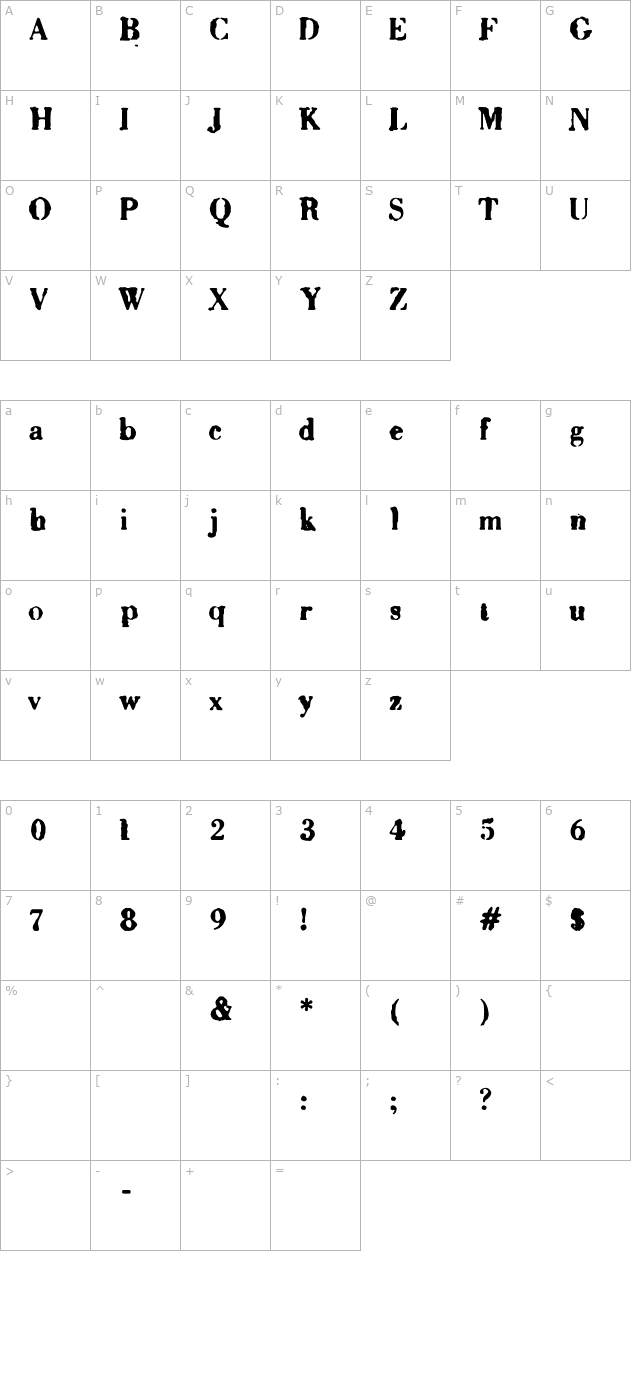 Sixty character map