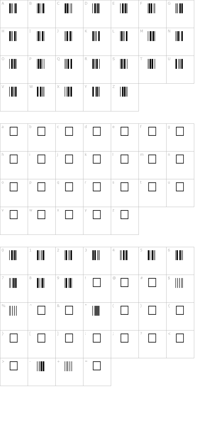 SKANDEMO Bar Code C39 Wide character map