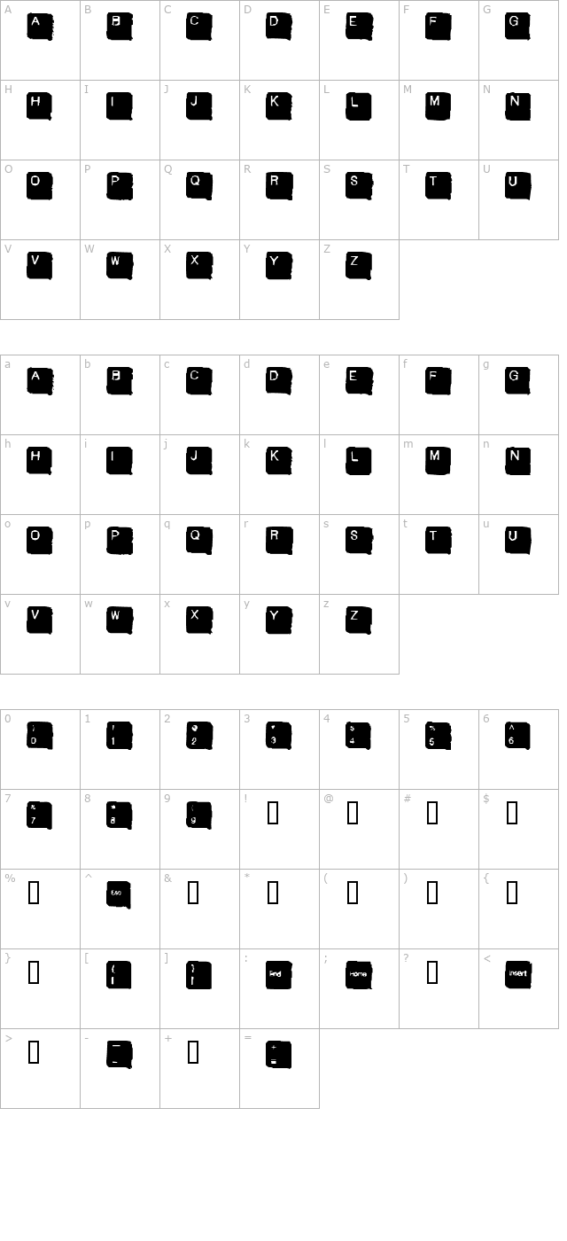 skanhead-lite character map