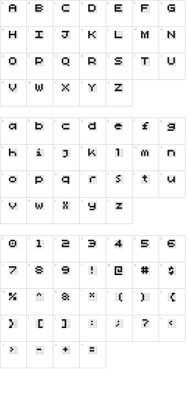 skannerz-bold character map