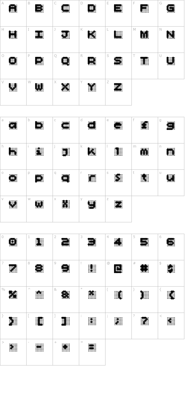 Skannerz ExtraBold character map