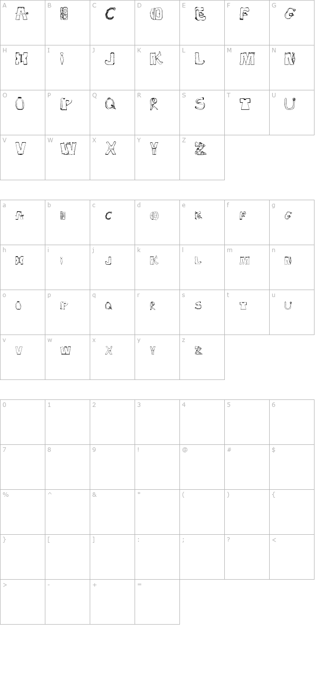 SketchClothes character map