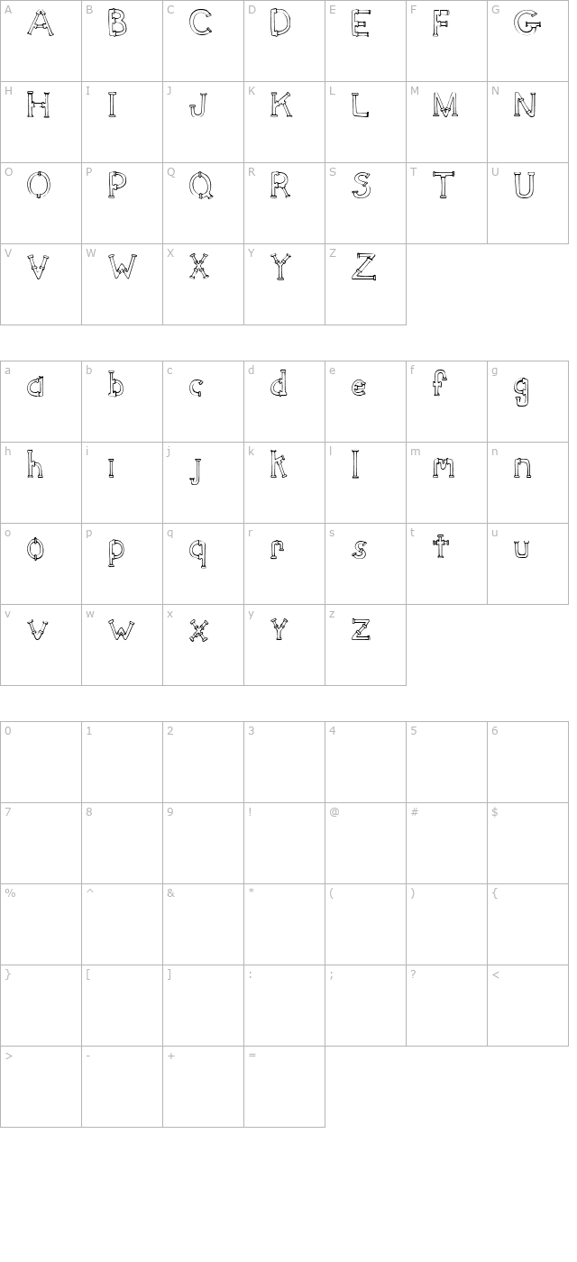 SketchPipes character map