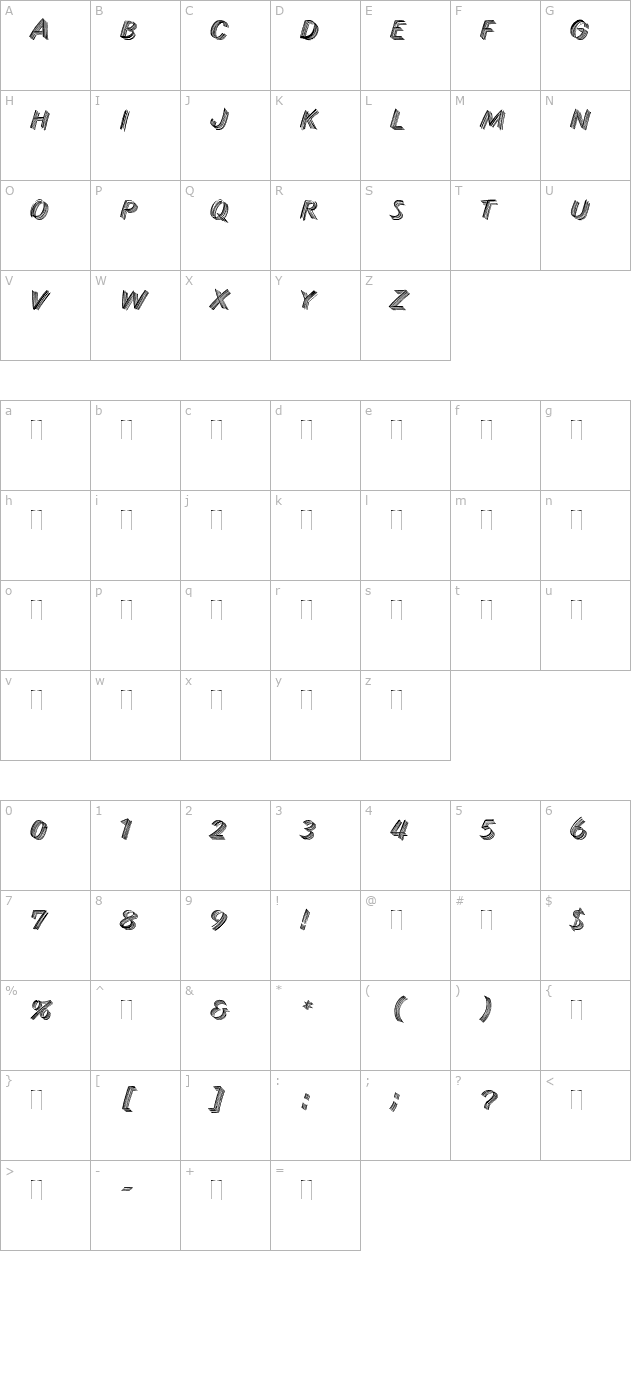 skid-row-plain character map