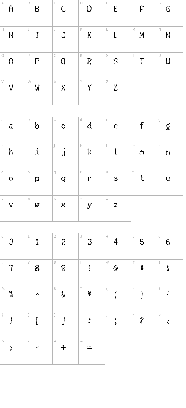 Skigway character map