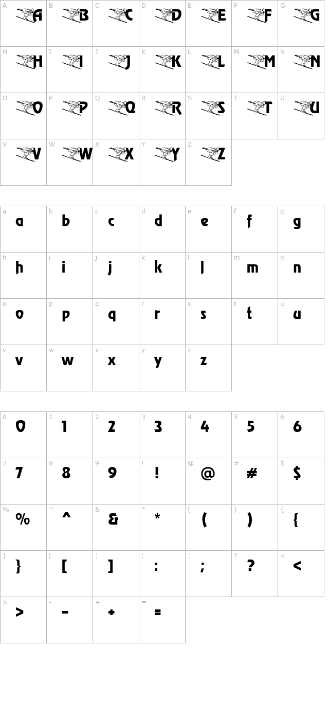 Skiing Becker character map