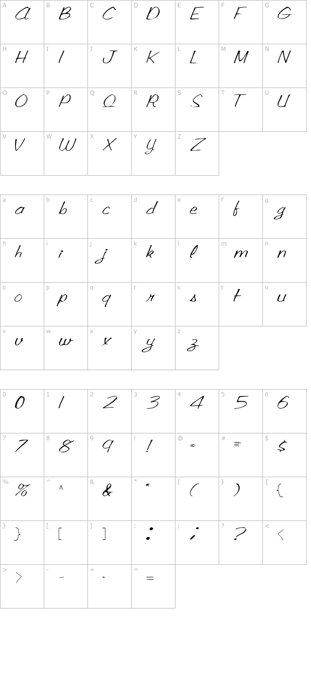 Skin Regular ttnorm character map