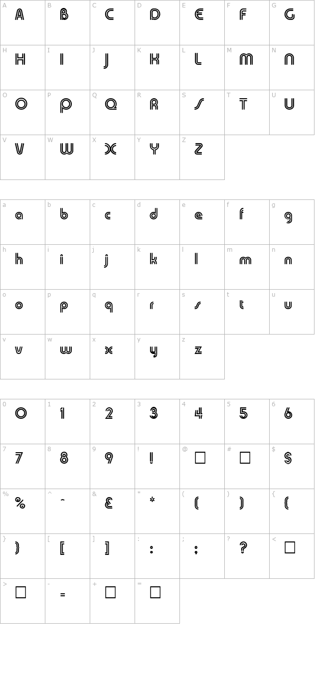 skinny-regular character map