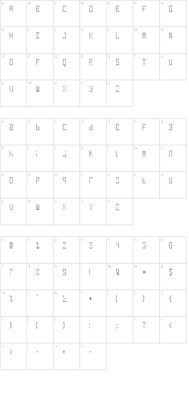 SkreanRegular character map