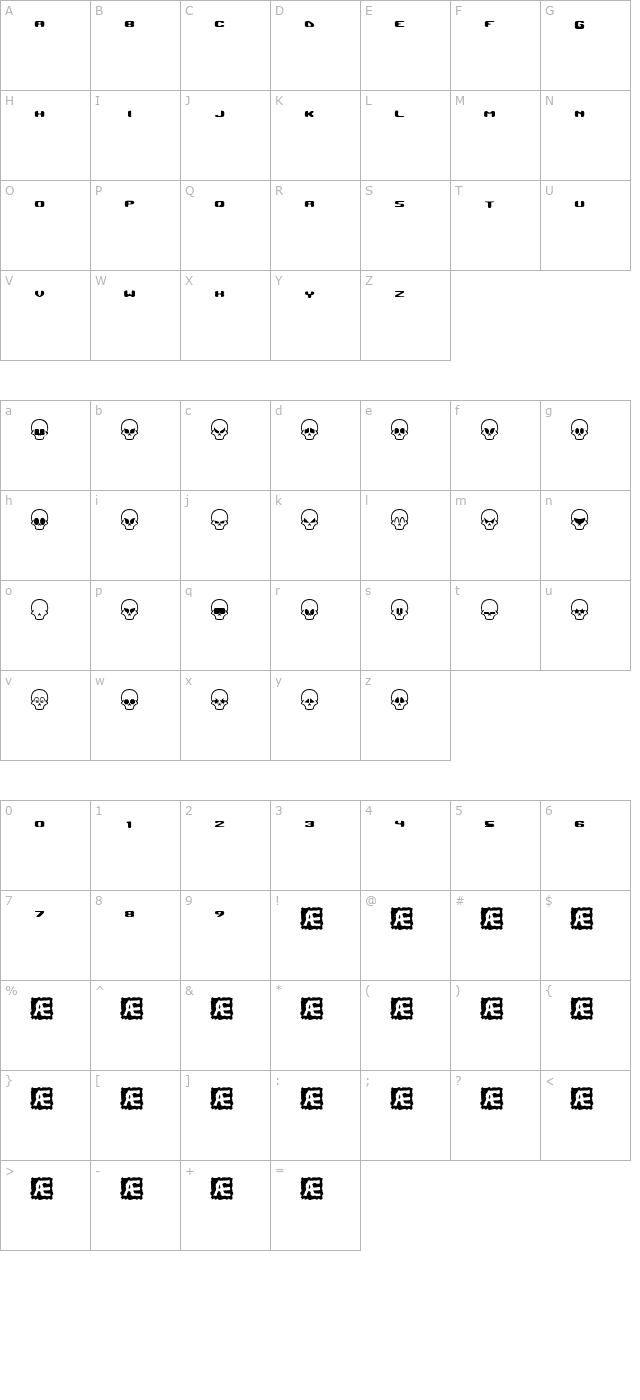 Skull Capz (BRK) character map