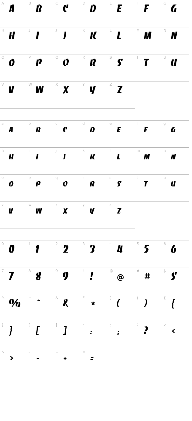 Slabye Becker character map