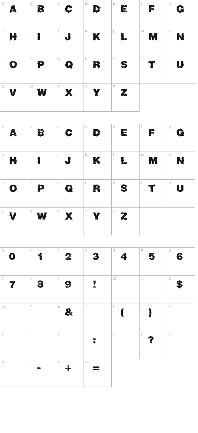 Sliced Juice character map