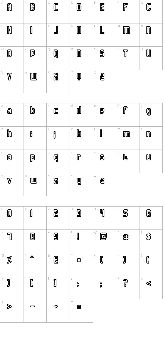 Slidfis saftig character map