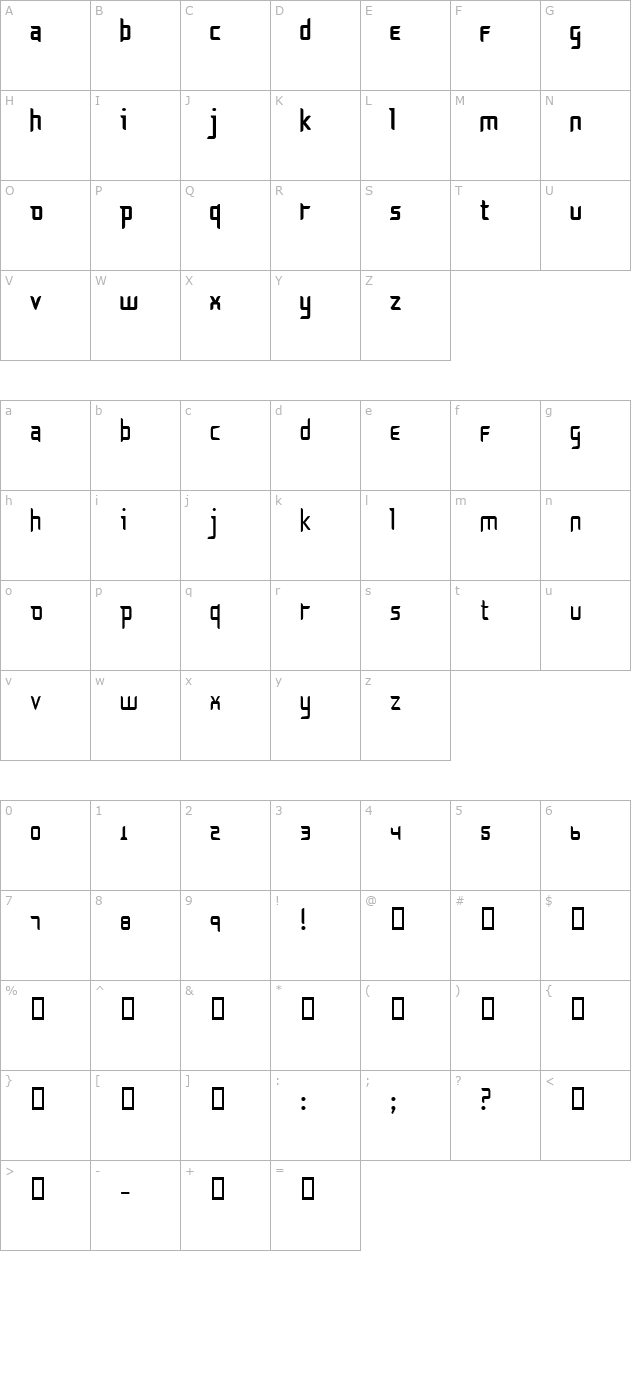 Sliver character map