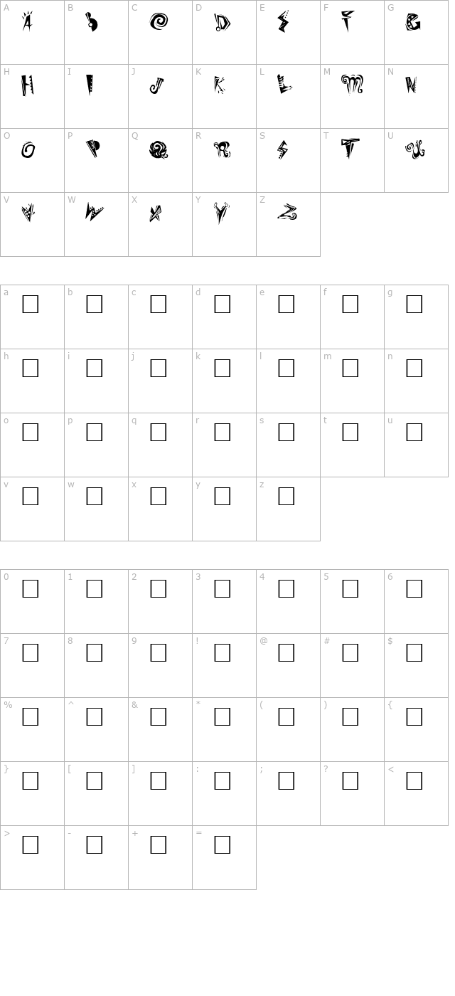 Slumgullion Plain character map