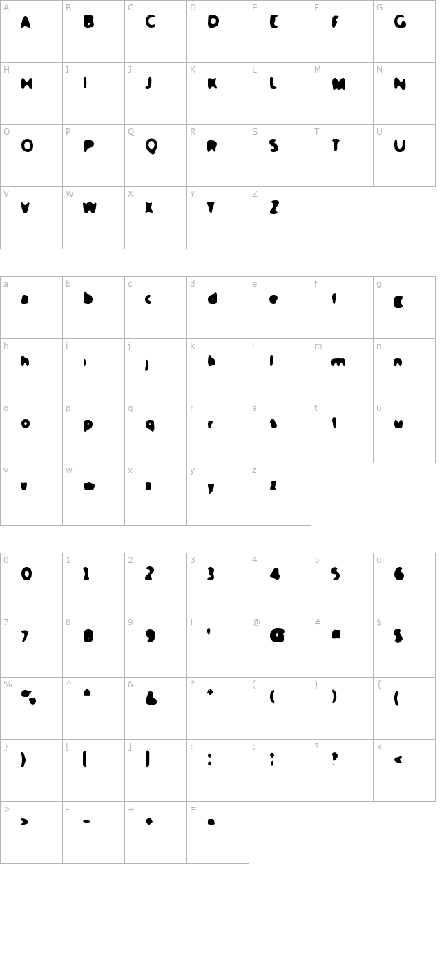 slushfaux character map