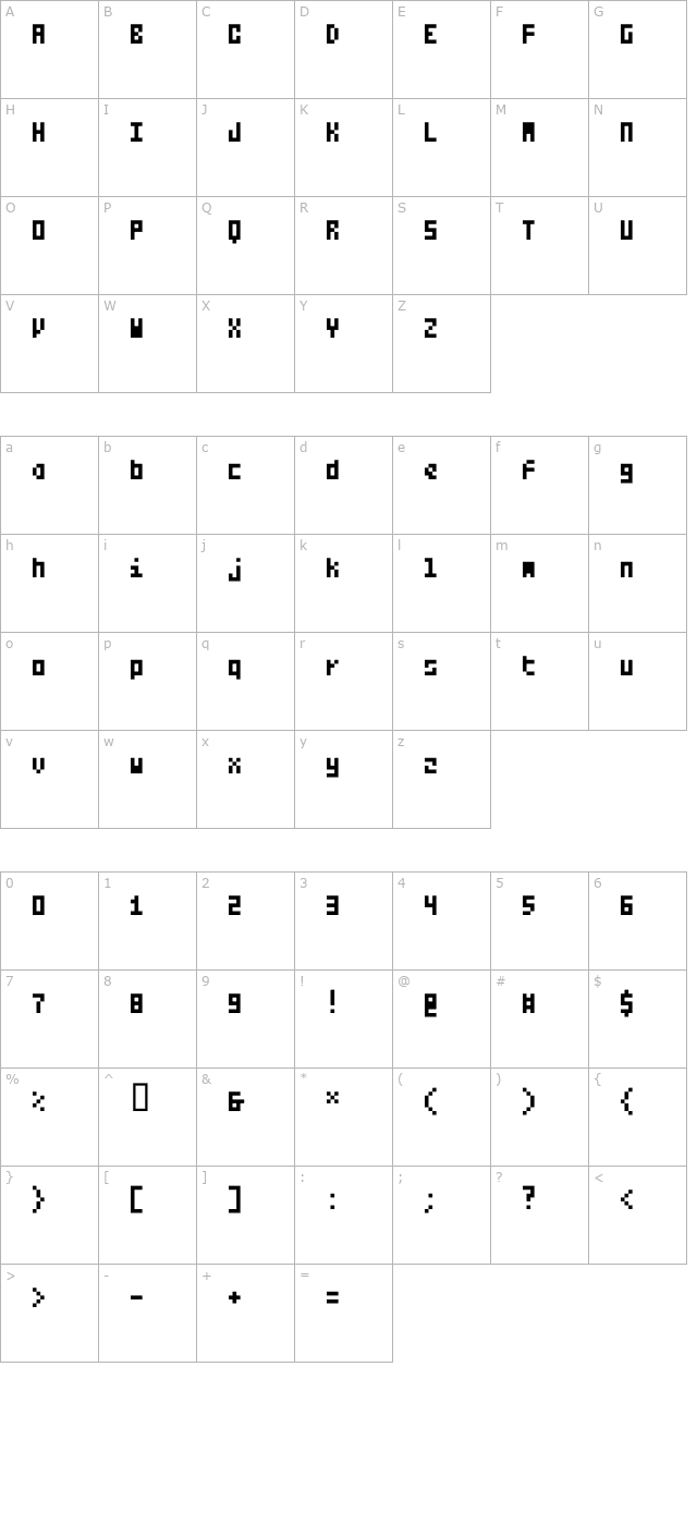 Small Talk Mono Wide character map