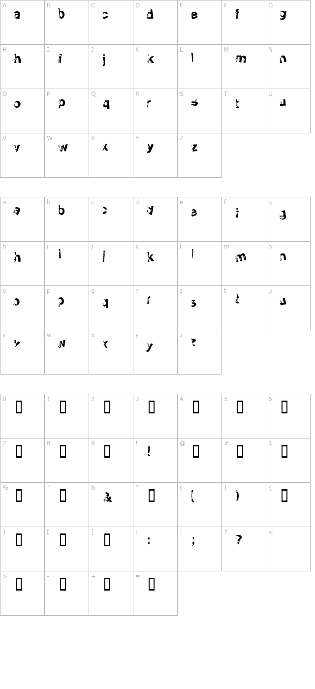 smellvetica character map