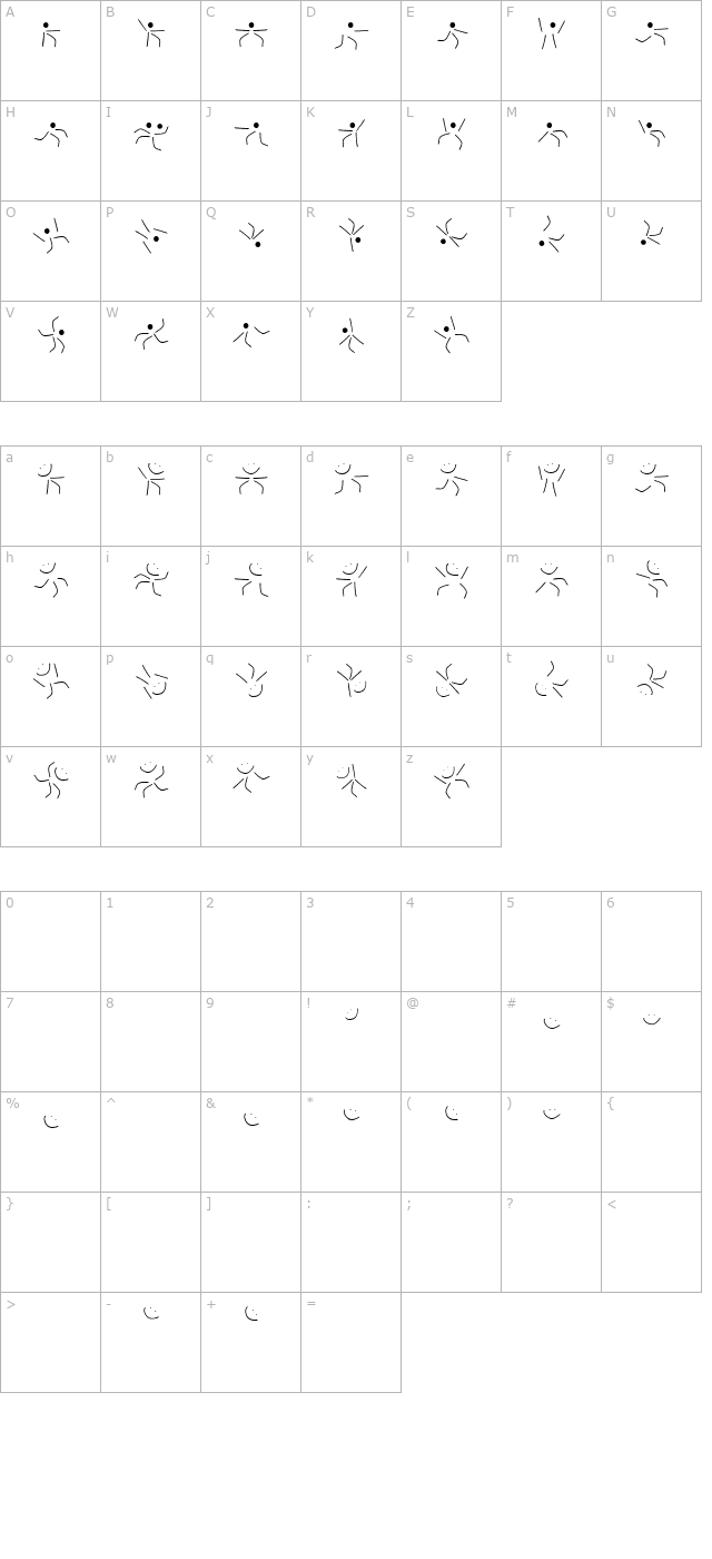 SmileAndTrain-ExtraLight character map