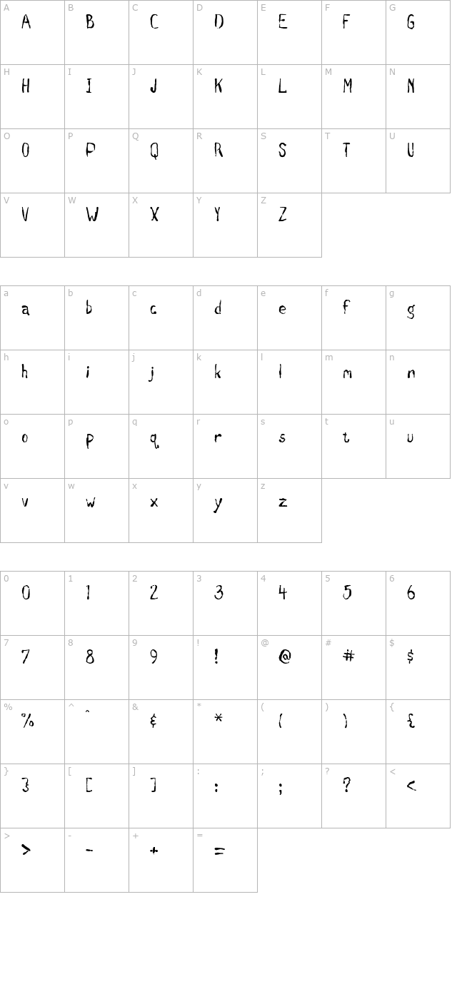 Smock character map