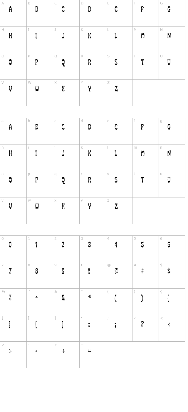 SmokeHouseWave character map