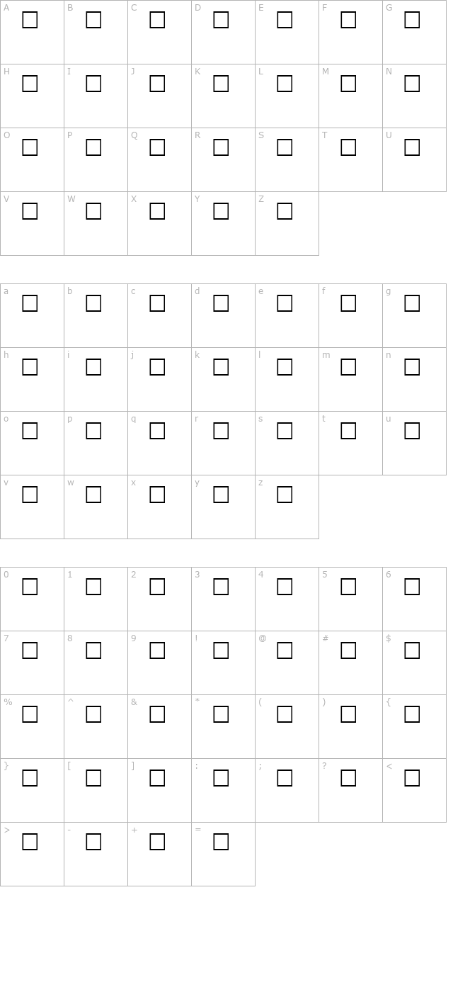 SMOOTHFONT Regular character map