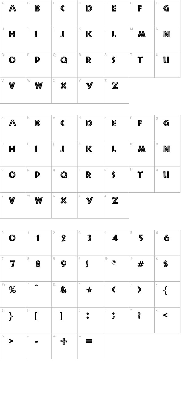 SnakeRiver-Regular character map