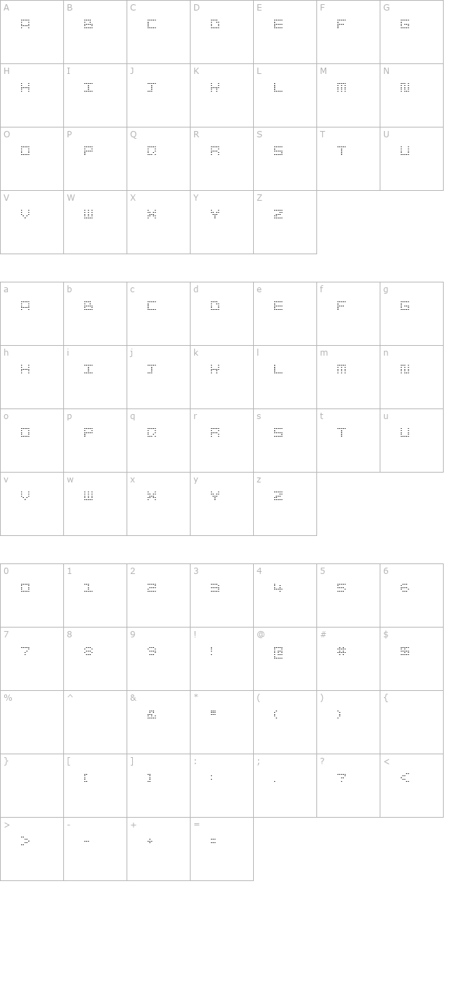 Snapix character map