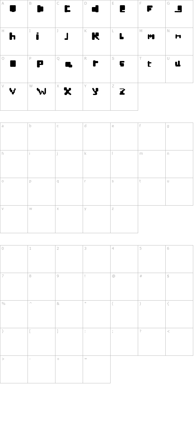 Sneflabb Normal character map