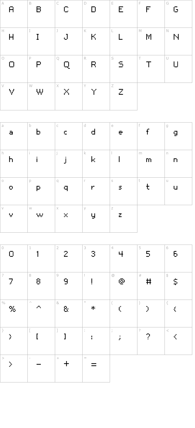 snootorg-px10 character map