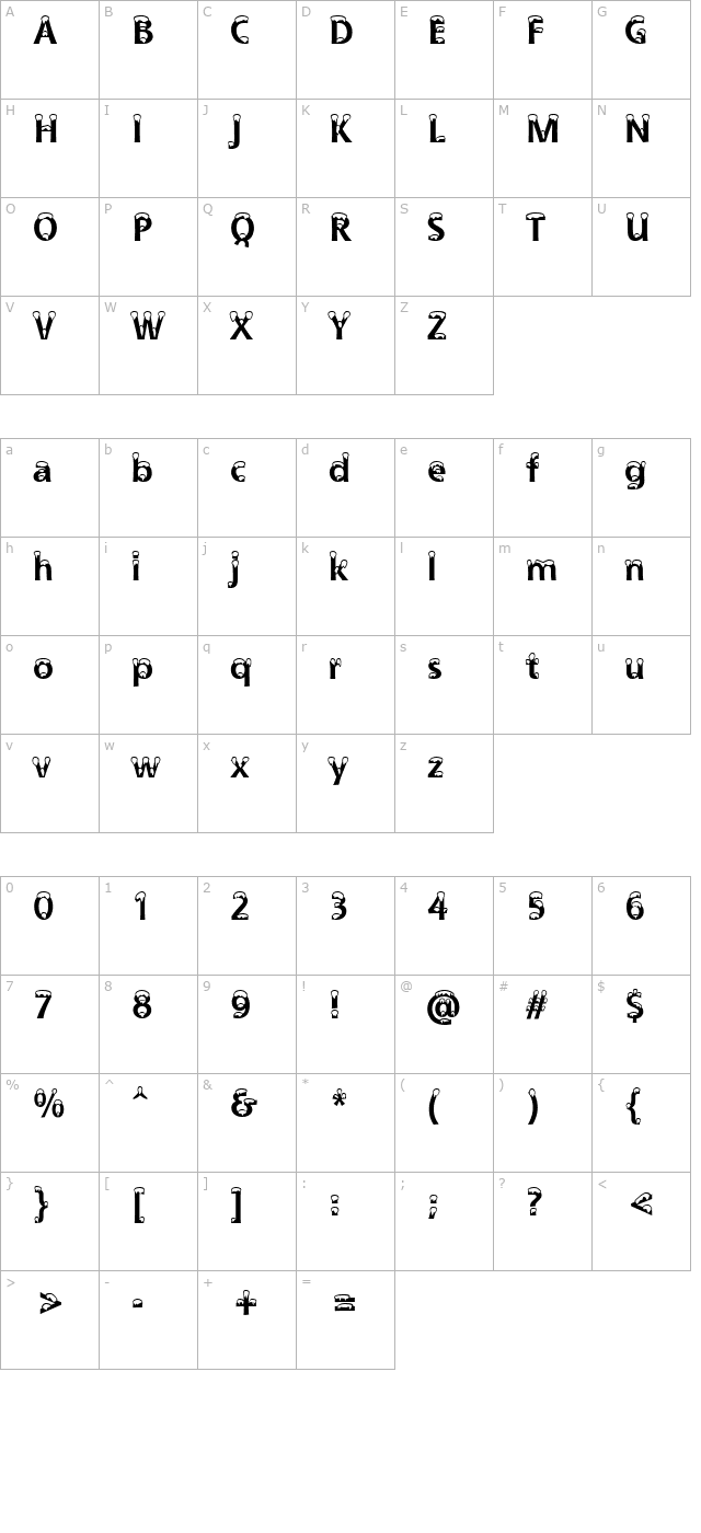 Snowdrift character map