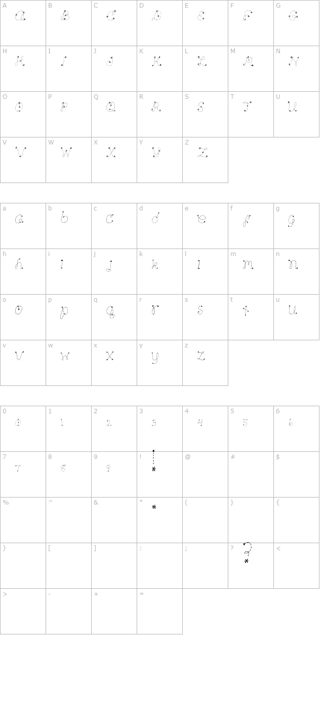 Snowflakes character map