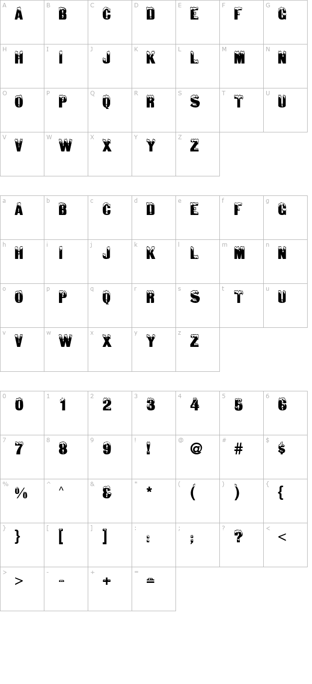 snowtopcaps-regular character map