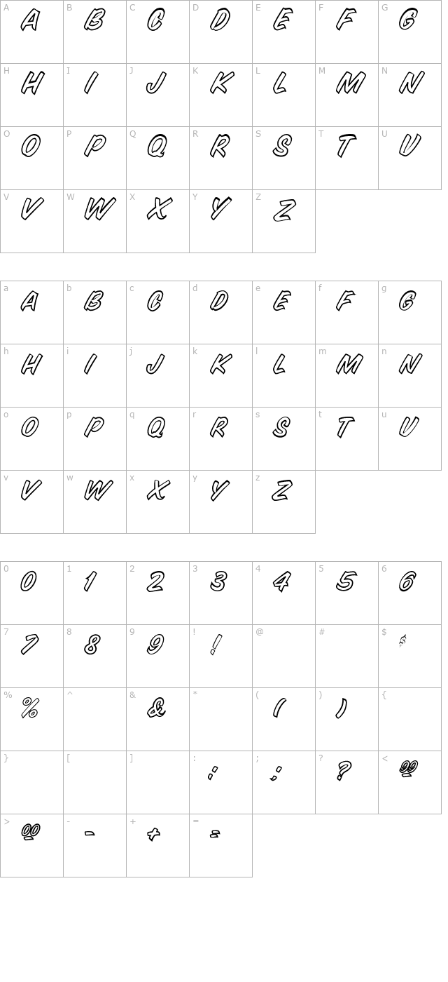 SnyderSpeed-Out character map